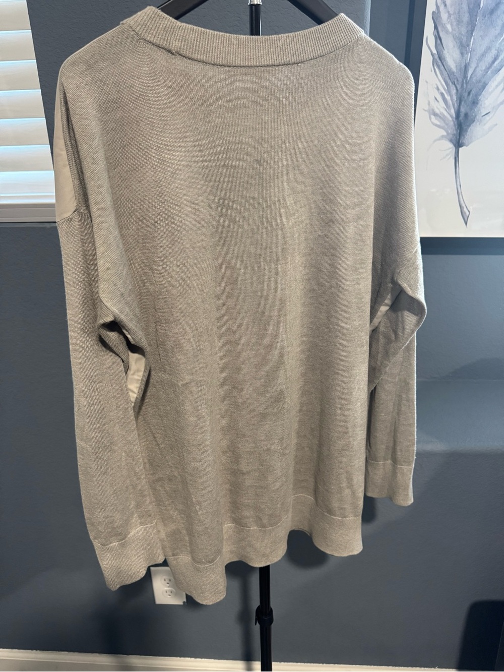 Lauren Ralph Lauren Beige Two-Tone Long Sleeve Top - Picture 2 of 6